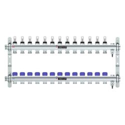 Rehau Verteiler HKV-D Easyflow, Edelstahl, 13 Heizkreise, mit Durchflussanzeige min/... REHAU-13832301200 4068767634322 (Abb. 1)