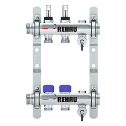 Rehau Verteiler HKV-D Easyflow, Edelstahl, 2 Heizkreise, mit Durchflussanzeige min/m... REHAU-13831201200 4068767634216 (Abb. 1)
