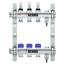 Rehau Verteiler HKV-D Easyflow, Edelstahl, 3 Heizkreise, mit Durchflussanzeige min/m... REHAU-13831301200 4068767634223 (Abb. 1)