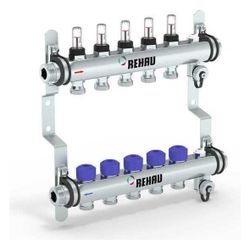 Rehau Verteiler HKV-D Easyflow, Edelstahl, 5 Heizkreise, mit Durchflussanzeige min/m... REHAU-13831501200 4068767634247 (Abb. 1)