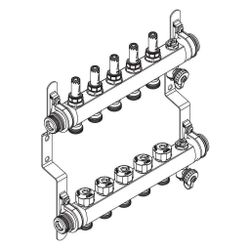 Rehau Verteiler HKV-D Easyflow, Edelstahl, 5 Heizkreise, mit Durchflussanzeige min/m... REHAU-13831501200 4068767634247 (Abb. 1)