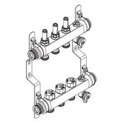 Rehau Verteiler HKV-D Easyflow, Edelstahl, 3 Heizkreise, mit Durchflussanzeige min/m... REHAU-13831301200 4068767634223 (Abb. 1)