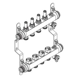Rehau Verteiler HKV-D Easyflow, Edelstahl, 4 Heizkreise, mit Durchflussanzeige min/m... REHAU-13831401200 4068767634230 (Abb. 1)