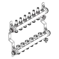 Rehau Verteiler HKV-D Easyflow, Edelstahl, 6 Heizkreise, mit Durchflussanzeige min/m... REHAU-13831601200 4068767634254 (Abb. 1)