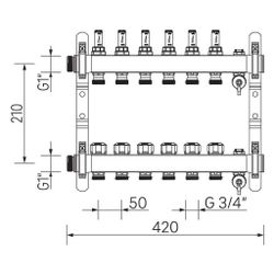 Rehau Verteiler HKV-D Easyflow, Edelstahl, 6 Heizkreise, mit Durchflussanzeige min/m... REHAU-13831601200 4068767634254 (Abb. 1)