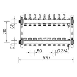 Rehau Verteiler HKV-D Easyflow, Edelstahl, 9 Heizkreise, mit Durchflussanzeige min/m... REHAU-13831901200 4068767634285 (Abb. 1)
