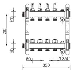 Rehau Verteiler HKV-D Easyflow, Edelstahl, 4 Heizkreise, mit Durchflussanzeige min/m... REHAU-13831401200 4068767634230 (Abb. 1)