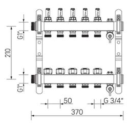 Rehau Verteiler HKV-D Easyflow, Edelstahl, 5 Heizkreise, mit Durchflussanzeige min/m... REHAU-13831501200 4068767634247 (Abb. 1)