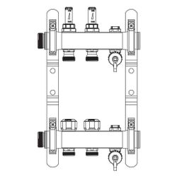 Rehau Verteiler HKV-D Easyflow, Edelstahl, 2 Heizkreise, mit Durchflussanzeige min/m... REHAU-13831201200 4068767634216 (Abb. 1)