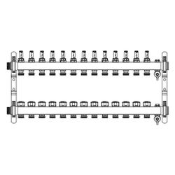 Rehau Verteiler HKV-D Easyflow, Edelstahl, 13 Heizkreise, mit Durchflussanzeige min/... REHAU-13832301200 4068767634322 (Abb. 1)