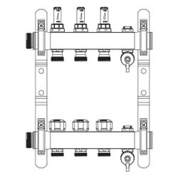 Rehau Verteiler HKV-D Easyflow, Edelstahl, 3 Heizkreise, mit Durchflussanzeige min/m... REHAU-13831301200 4068767634223 (Abb. 1)