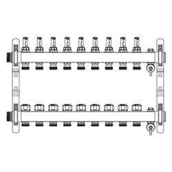 Rehau Verteiler HKV-D Easyflow, Edelstahl, 9 Heizkreise, mit Durchflussanzeige min/m... REHAU-13831901200 4068767634285 (Abb. 1)