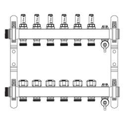 Rehau Verteiler HKV-D Easyflow, Edelstahl, 6 Heizkreise, mit Durchflussanzeige min/m... REHAU-13831601200 4068767634254 (Abb. 1)