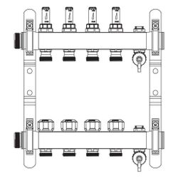 Rehau Verteiler HKV-D Easyflow, Edelstahl, 4 Heizkreise, mit Durchflussanzeige min/m... REHAU-13831401200 4068767634230 (Abb. 1)