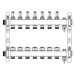 Rehau Verteiler HKV-D Easyflow, Edelstahl, 7 Heizkreise, mit Durchflussanzeige min/m... REHAU-13831701200 4068767634261 (Abb. 1)