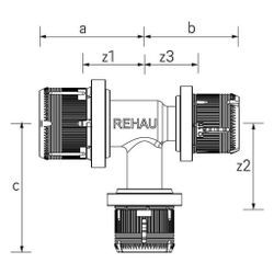 Rehau T-Stück Fastloc EXplus, Messing, 20x25x20mm... REHAU-13707781001 4067936344833 (Abb. 1)