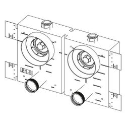 Rehau Sanitärbox für Doppelwasserzähler mit Wasserzählergehäuse 2" Koax kalt / warm ... REHAU-11103761001 4062178319793 (Abb. 1)