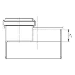 Rehau Raupiano Plus Übergangsrohr kurz DN 110/50... REHAU-11200851001 4059757376063 (Abb. 1)