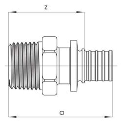 Rehau Systemübergang Rautitan SX 20mm x R 1/2", Edelstahl... REHAU-11377821001 4007360256418 (Abb. 1)