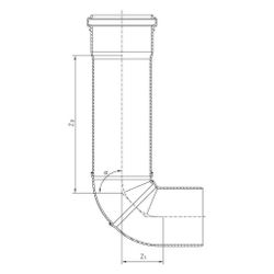 Rehau Raupiano Plus Umlenkungsbogen Umlenkung DN 110, 87 Grad, wandverstärkt... REHAU-11230951002 4007360584368 (Abb. 1)