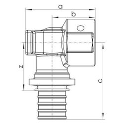 Rehau Wandwinkel SDR 11 LX, 25mm x Rp 3/4", kurz, Messing... REHAU-11691191008 4007360633226 (Abb. 1)