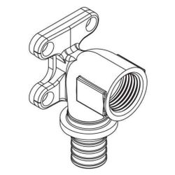 Rehau Wandwinkel Rautitan RXplus, 16mm x Rp 1/2", mit quadratischer Wandscheibe, Rot... REHAU-14563671001 4061264397813 (Abb. 1)