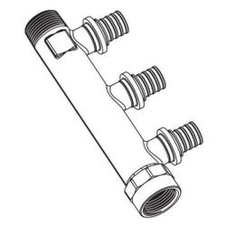 Rehau Schiebehülsenverteiler Rautitan RXplus 3-fach, 16xR/Rp 3/4"... REHAU-14563851001 4061264397998 (Abb. 1)