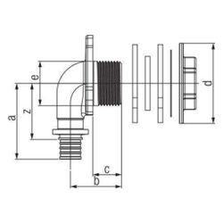Rehau Anschlusswinkel Rautitan RXplus, 16mm - Rp 1/2" für Unterputz-Spülkasten... REHAU-14563731001 4061264397875 (Abb. 1)