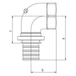 Rehau Winkelübergang Rautitan RXplus stabil, 63mm x Rp 2", Rotguss... REHAU-14600421001 4062178755522 (Abb. 1)