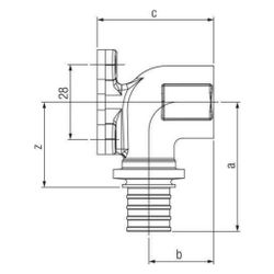 Rehau Wandwinkel Rautitan RXplus, 16mm x Rp 1/2", mit quadratischer Wandscheibe, Rot... REHAU-14563671001 4061264397813 (Abb. 1)