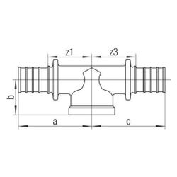 Rehau T-Stück SDR 7,4 LX, 32mm x Rp 3/4" x 32mm, Messing... REHAU-11680631001 4007360459499 (Abb. 1)