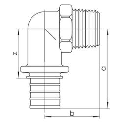 Rehau Winkelübergang Rautitan LX plusG, 32mm x R 1", Messing... REHAU-13130711001 4007360543433 (Abb. 1)