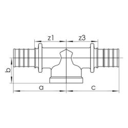 Rehau T-Stück, SDR 11 LX, 50mm x Rp 1 1/4" x 40mm, Messing... REHAU-11691571001 4007360458003 (Abb. 1)