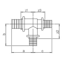Rehau T-Stück Rautitan LX plusG, Messing, 25x20x20mm... REHAU-13129651001 4007360542979 (Abb. 1)