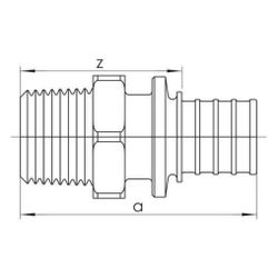 Rehau Übergang Rautitan LX plusG, 32mm x R 3/4", Messing... REHAU-13129991001 4007360543303 (Abb. 1)