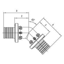 Rehau Winkel Rautitan PX, 32x32mm, 45 Grad, PPSU... REHAU-11600541001 4007360376932 (Abb. 1)