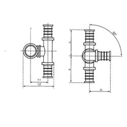 Rehau T-Stück Abgang 90 Grad, SDR 11 LX, 32x32x32mm... REHAU-12098891001 4007360488796 (Abb. 1)