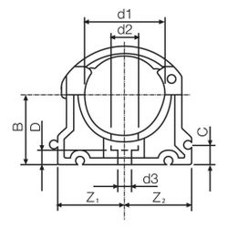 Rehau Rohrklemme 125mm, mit Klemmbügel, Schwarz... REHAU-12493501001 4007360194185 (Abb. 1)