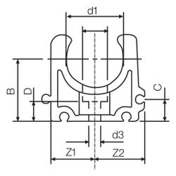 Rehau Rohrklemme 25mm, ohne Klemmbügel, Schwarz... REHAU-12436431001 4007360157012 (Abb. 1)