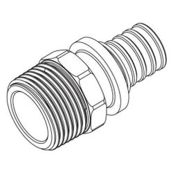 Rehau Übergang mit Außengewinde, SDR 11 LX, 50mm x R 1 1/4", Messing... REHAU-11691491001 4007360457921 (Abb. 1)