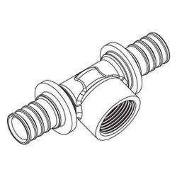 Rehau T-Stück, SDR 11 LX, 50mm x Rp 1 1/4" x 40mm, Messing... REHAU-11691571001 4007360458003 (Abb. 1)