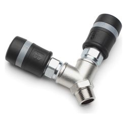 Rehau Verteiler mit 2 Sicherheitsschnellkupplungen, Außengewinde G 1/2"... REHAU-12497071001 4007360186265 (Abb. 1)