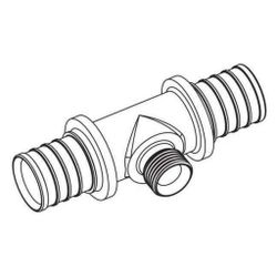 Rehau T-Stück Abgang Konus, SDR 7,4, 32mm x G 3/4" x 32mm, 60 Grad... REHAU-12446161001 4007360136161 (Abb. 1)
