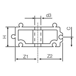 Rehau Distanzhalter 110, PP, Aufbauhöhe 20mm... REHAU-12332431001 4007360194154 (Abb. 1)
