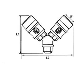 Rehau Verteiler mit 2 Sicherheitsschnellkupplungen, Außengewinde G 1/2"... REHAU-12497071001 4007360186265 (Abb. 1)