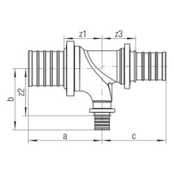 Rehau Rautitan Bogen-T-Stück RXplus 32/16/25mm, Rotguss... REHAU-14563971001 4061264398117 (Abb. 1)