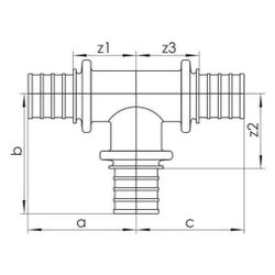 Rehau T-Stück SDR 7,4 LX, 32x32x25mm, Messing... REHAU-11680591001 4007360459451 (Abb. 1)