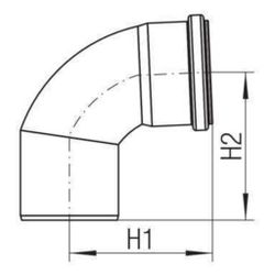 Rehau Raupiano Plus Langer Bogen DN 50, 87,5 Grad... REHAU-11002761001 4007360506926 (Abb. 1)