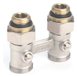 Rehau Kugelhahnblock mit Anschlussnippel G 1/2" x G 3/4", Durchgangsform... REHAU-12407271001 4007360190989 (Abb. 1)