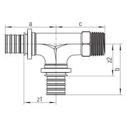 Rehau T-Stück Rautitan RXplus, 16mm x 16mm x R 1/2"... REHAU-14564001001 4061264398148 (Abb. 1)